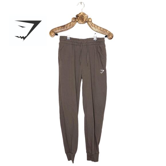 Gymshark Jogger Sweatpants Brown Olive Drawstring Waist Small - Picture 8 of 8